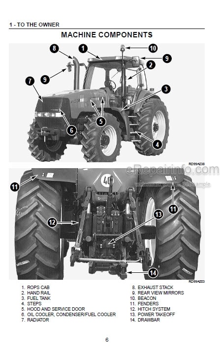 Photo 3 - Case IH Magnum MX180 MX200 MX220 MX240 MX270 Operators Manual Tractor