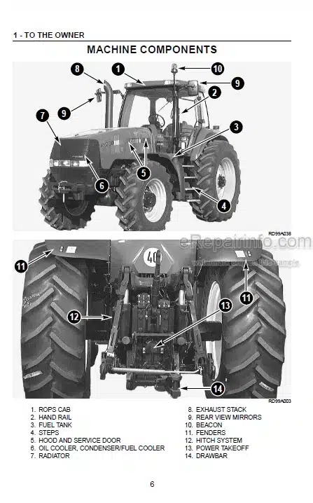 Photo 3 - Case IH Magnum MX180 MX200 MX220 MX240 MX270 Operators Manual Tractor