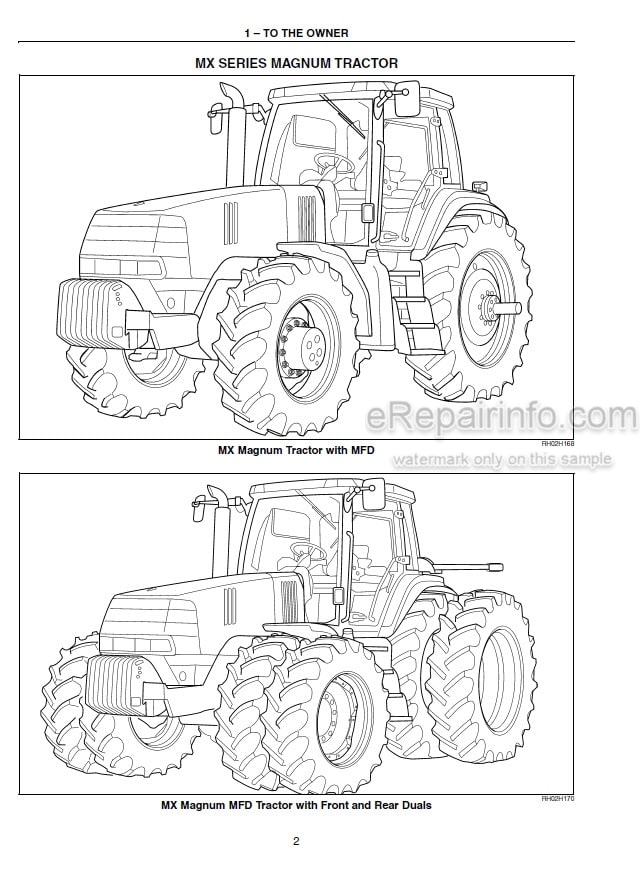 Photo 3 - Case IH Magnum MX210 MX230 MX255 MX285 Operators Manual Tractor