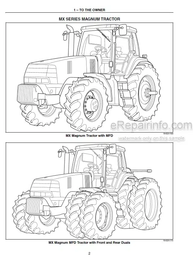 Photo 3 - Case IH Magnum MX210 MX230 MX255 MX285 Operators Manual Tractor