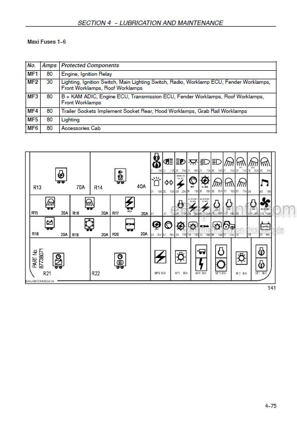 Photo 3 - Case IH Maxxum 110 120 125 130 140 Operators Manual Pro Tractor