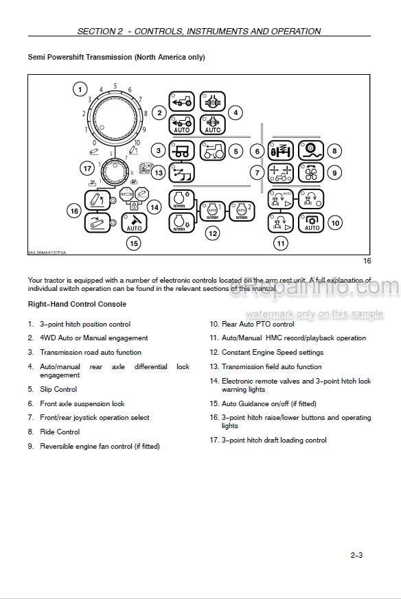 Photo 3 - Case IH Maxxum 110 120 130 115 125 140 Operators Manual Multicontroller Tractor Z9BE60001-