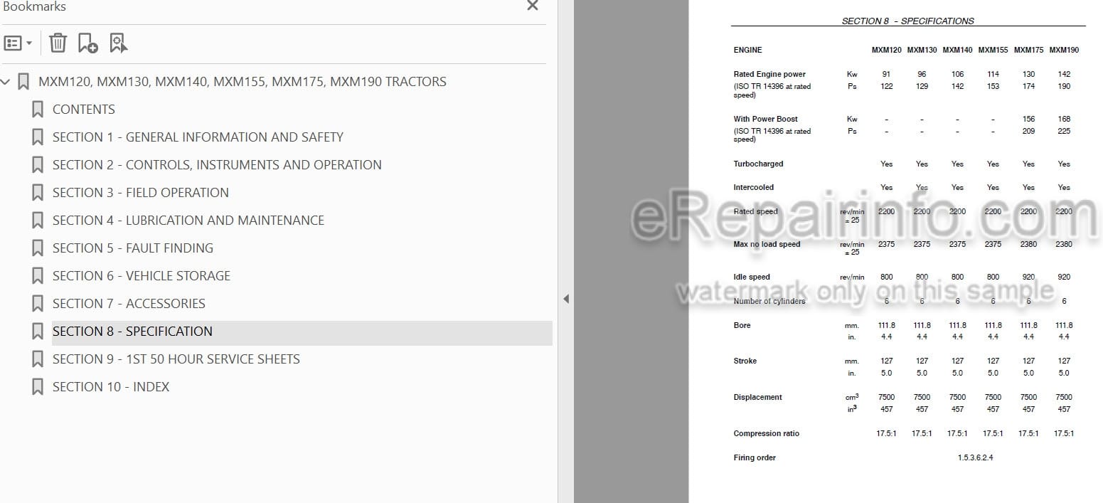 Photo 3 - Case IH Maxxum MXM120 MXM130 MXM140 MXM155 MXM175 MXM190 Operators Manual Tractor