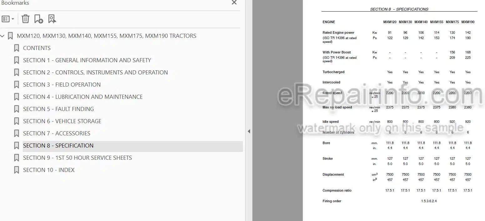 Photo 3 - Case IH Maxxum MXM120 MXM130 MXM140 MXM155 MXM175 MXM190 Operators Manual Tractor