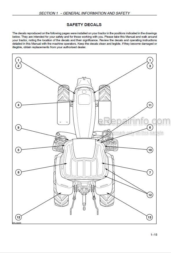 Photo 3 - Case IH Maxxum Pro 110 115 120 125 130 140 Operators Manual Tractor