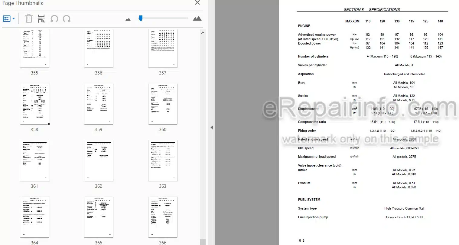 Photo 4 - Case IH Maxxum Pro 110 115 120 125 130 140 Operators Manual Tractor