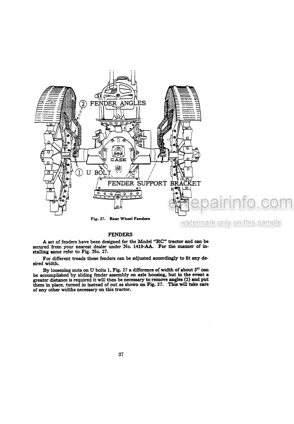 Photo 5 - Case IH Model RC Operators Manual Tractor
