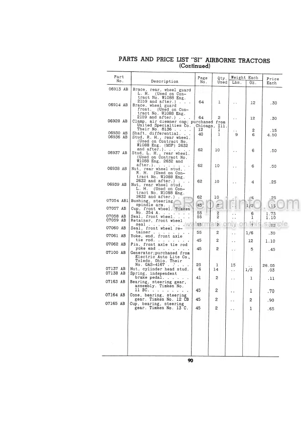 Photo 5 - Case IH Model SI Air Borne Maintenance Instructions And Parts Catalog Tractor