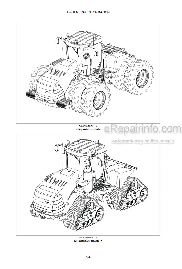 Photo 4 - Case IH Rowtrac Steiger Quadtrac 370 420 470 500 540 580 620 Tier 4B Final Operators Manual Tractor ZHF311500-