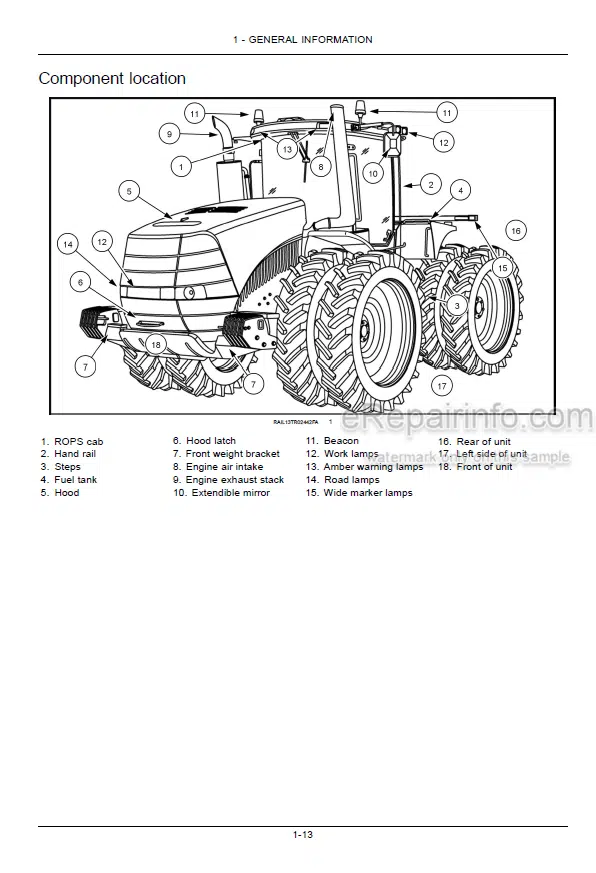 Photo 4 - Case IH Rowtrac Steiger Quadtrac 400 450 500 550 600 Tier 2 Operators Manual Tractor ZDF100001-