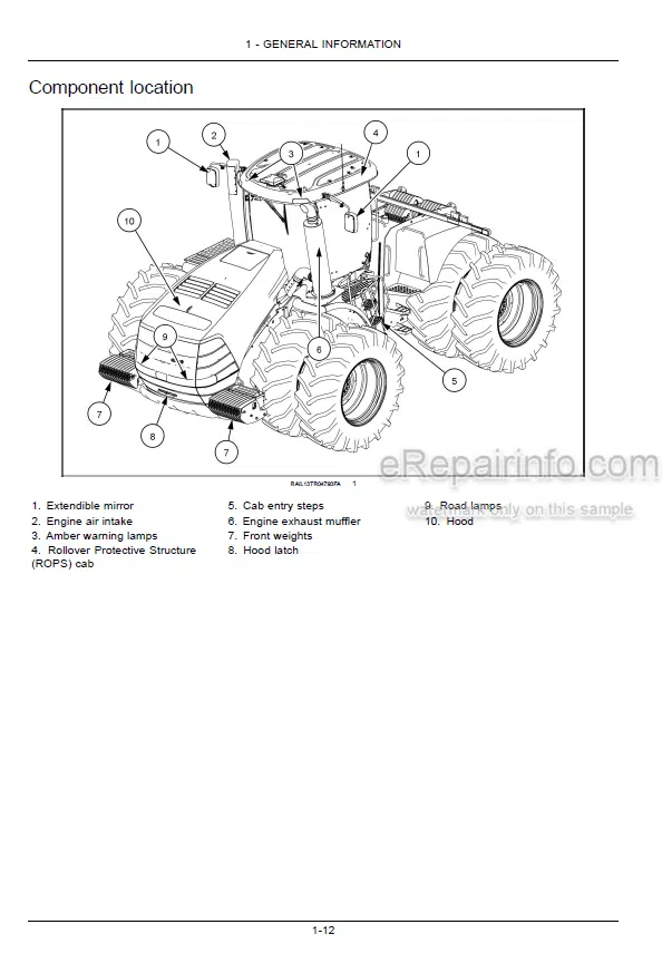 Photo 5 - Case IH Rowtrac Steiger Quadtrac 400 450 500 550 600 Tier 2 Operators Manual Tractor ZFF308001-