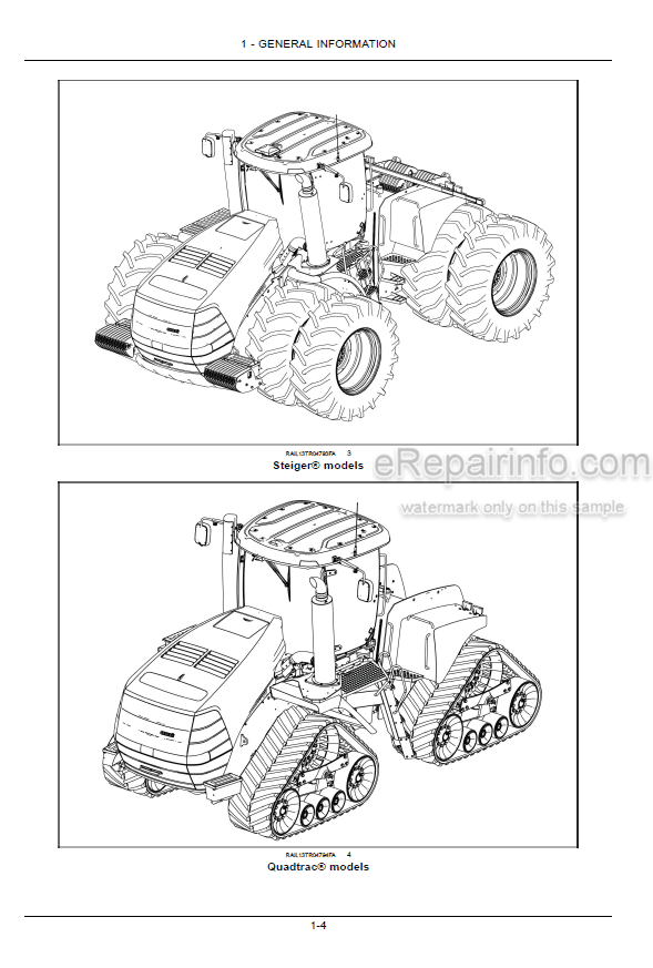 Photo 4 - Case IH Rowtrac Steiger Quadtrac 400 450 500 550 600 Tier 2 Operators Manual Tractor ZGF306300-