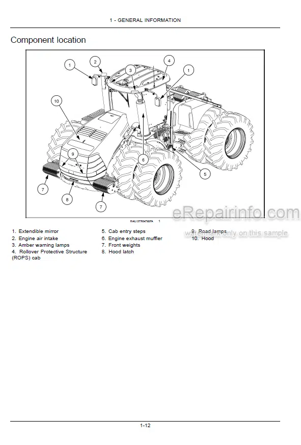 Photo 5 - Case IH Rowtrac Steiger Quadtrac 400 450 500 550 600 Tier 2 Operators Manual Tractor ZHF307100-