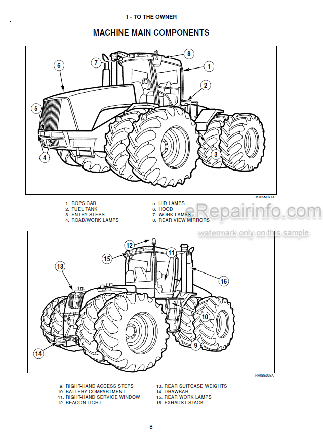 Photo 4 - Case IH Steiger 385 435 485 535 Operators Manual Tractor ZAF118001-
