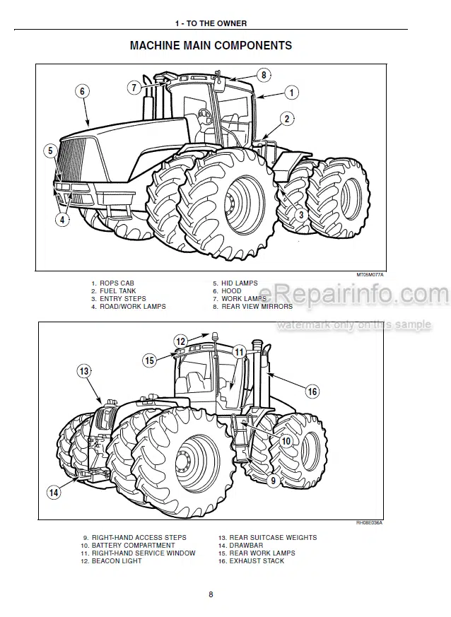 Photo 4 - Case IH Steiger 385 435 485 535 Operators Manual Tractor ZAF118001-