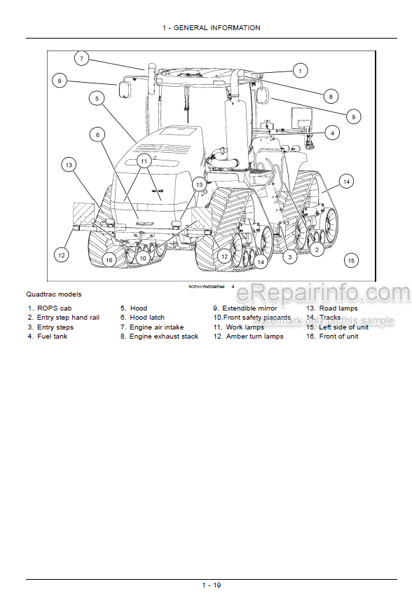 Photo 5 - Case IH Steiger Quadtrac 350 400 450 500 550 600 Tier 4 Operators Manual Tractor ZCF100001-