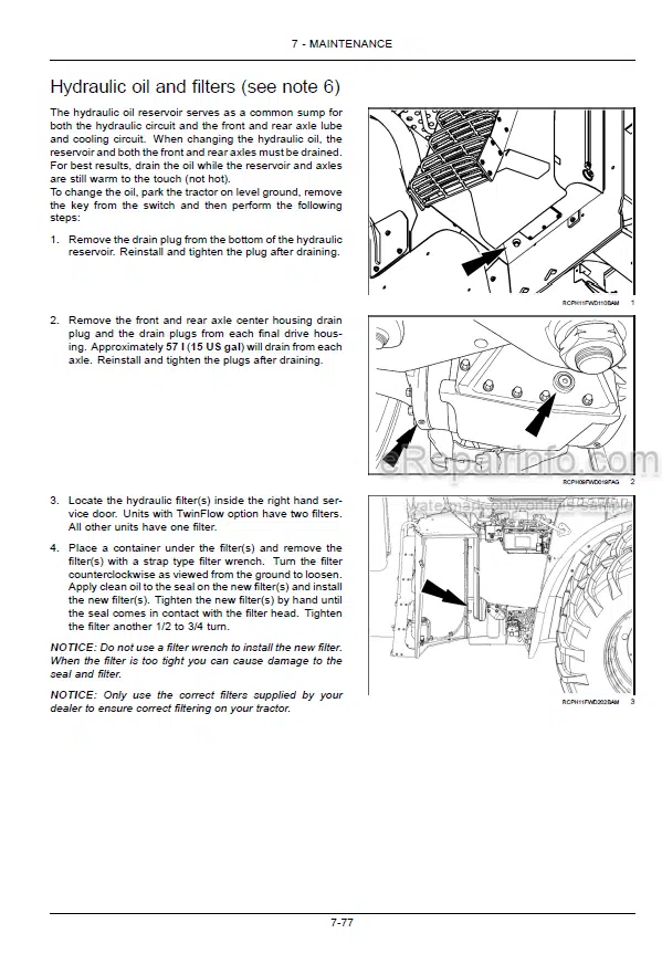 Photo 7 - Case IH Steiger Quadtrac 400 450 500 550 600 Tier 2 Operators Manual Tractor ZCF100001-