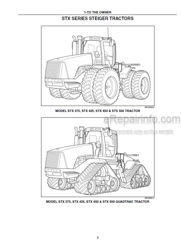 Photo 4 - Case IH Steiger Quadtrac STX375 STX425 STX450 STX500 Operators Manual Tractor