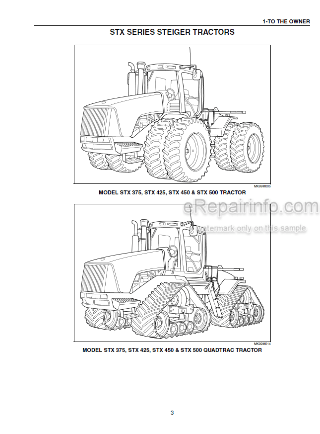 Photo 4 - Case IH Steiger Quadtrac STX375 STX425 STX450 STX500 Operators Manual Tractor JEE0102001-