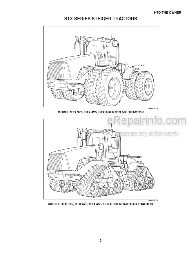Photo 4 - Case IH Steiger Quadtrac STX375 STX425 STX450 STX500 Operators Manual Tractor JEE0102001-