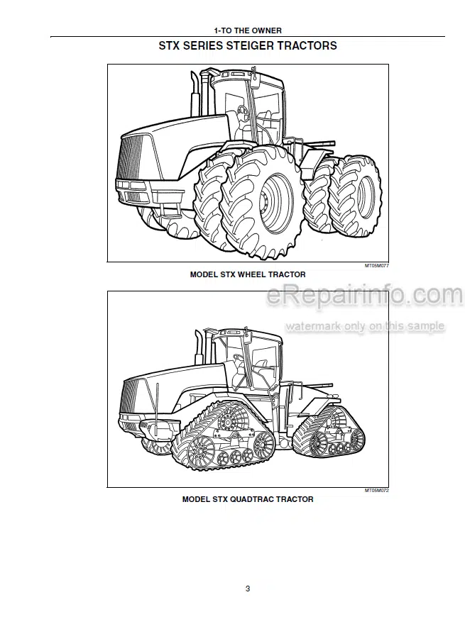 Photo 5 - Case IH Steiger Quadtrac STX380 STX430 STX480 STX530 Operators Manual Tractor