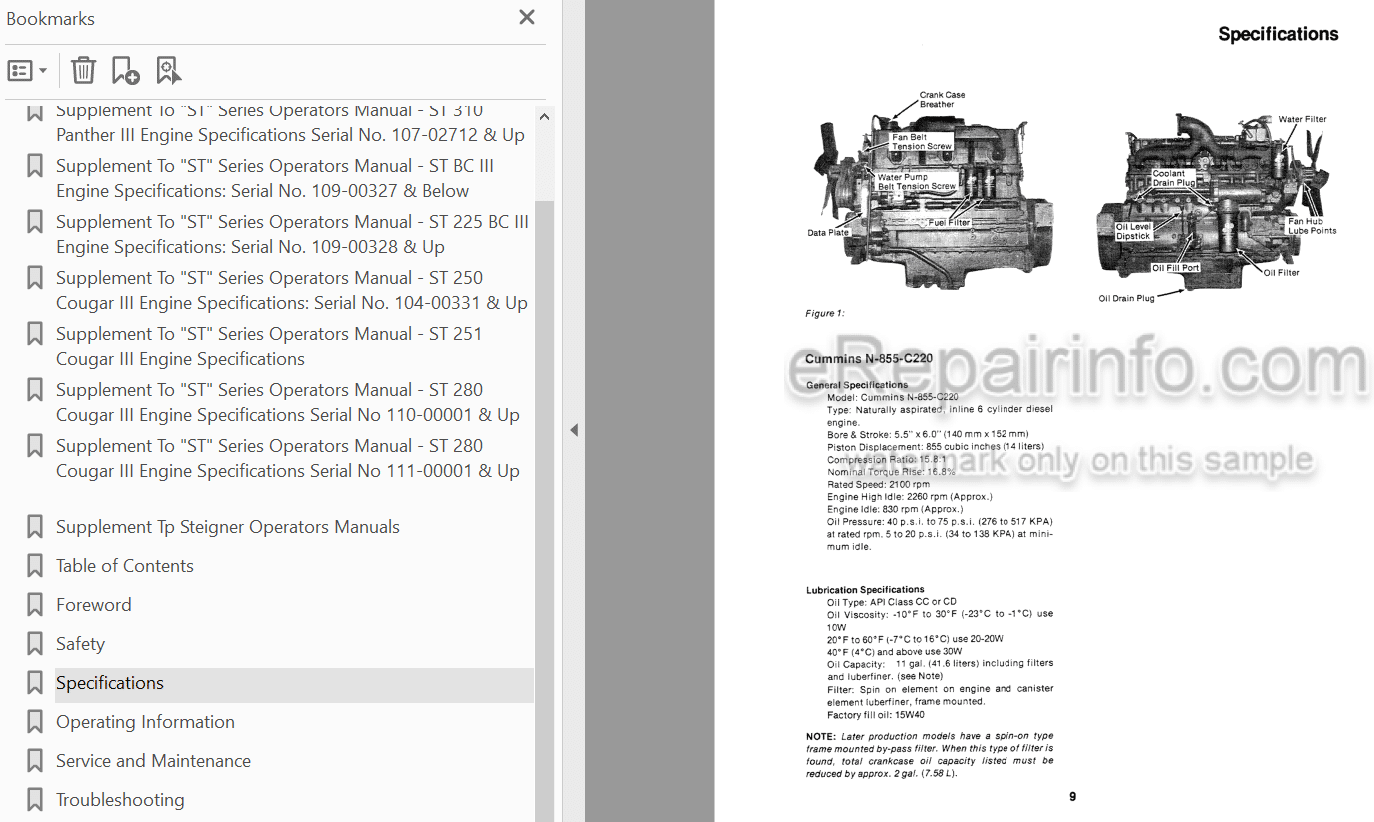 Photo 3 - Case IH Steiger ST Bearcat Cougar Panther Operators Manual And Supplement Tractor