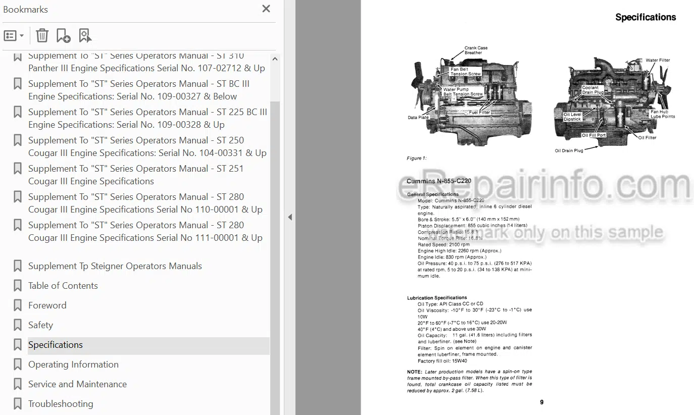 Photo 3 - Case IH Steiger ST Bearcat Cougar Panther Operators Manual And Supplement Tractor