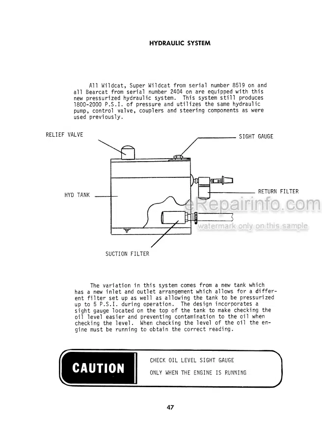 Photo 5 - Case IH Wildcat Super Wildcat Bearcat Operators Manual Tractor