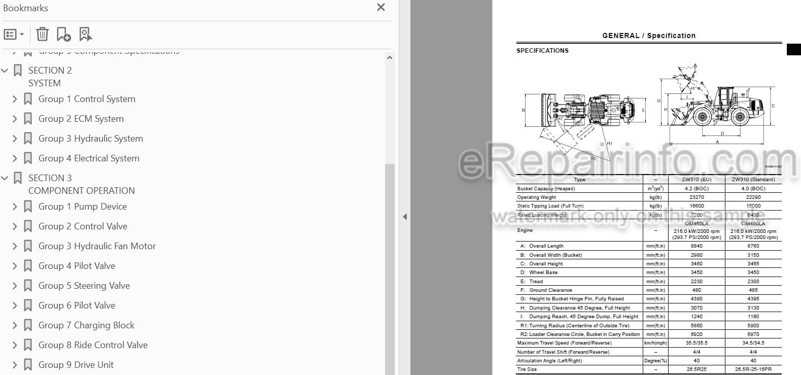 Photo 5 - Hitachi ZW310 Technical Manual Operational Principle Wheel Loader