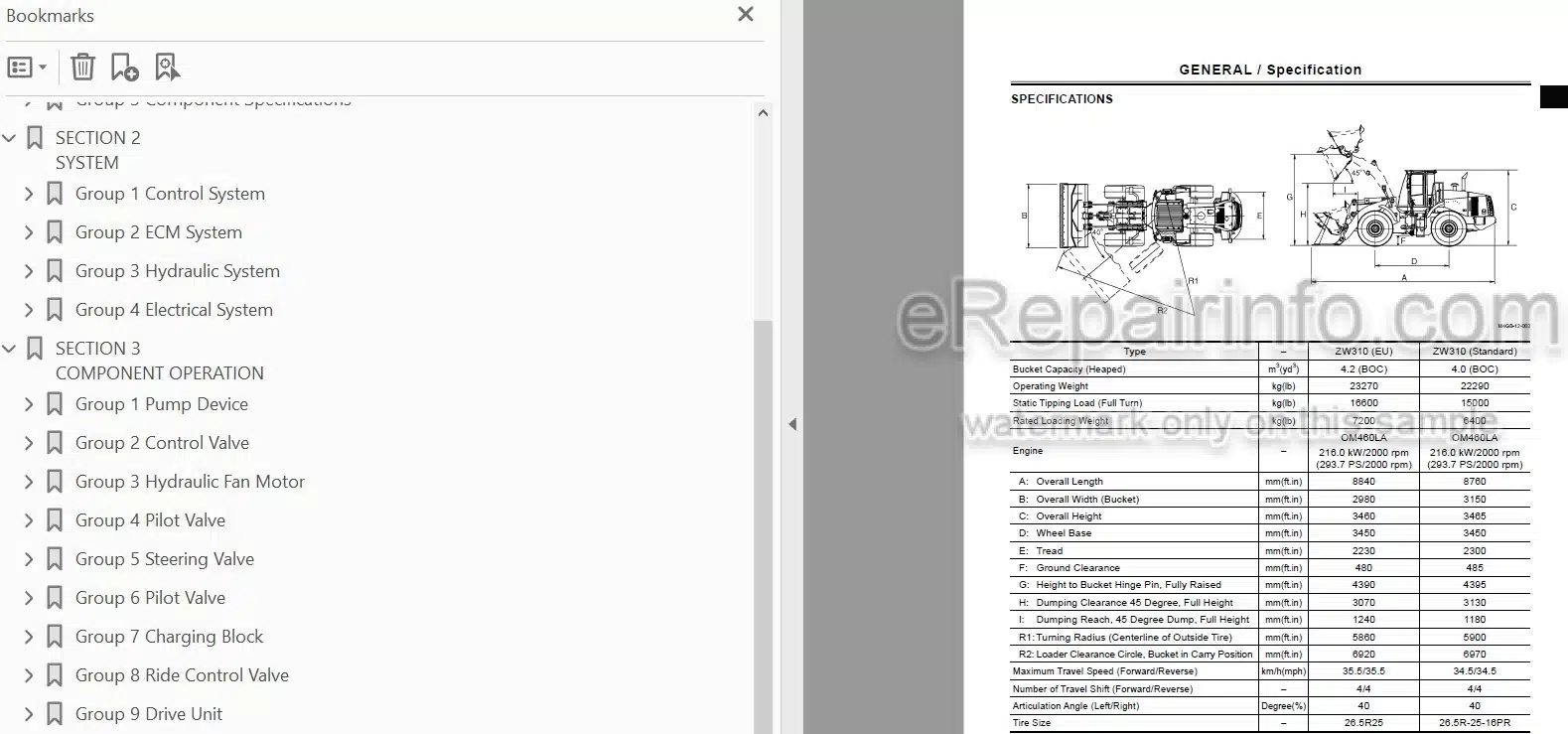 Photo 5 - Hitachi ZW310 Technical Manual Operational Principle Wheel Loader