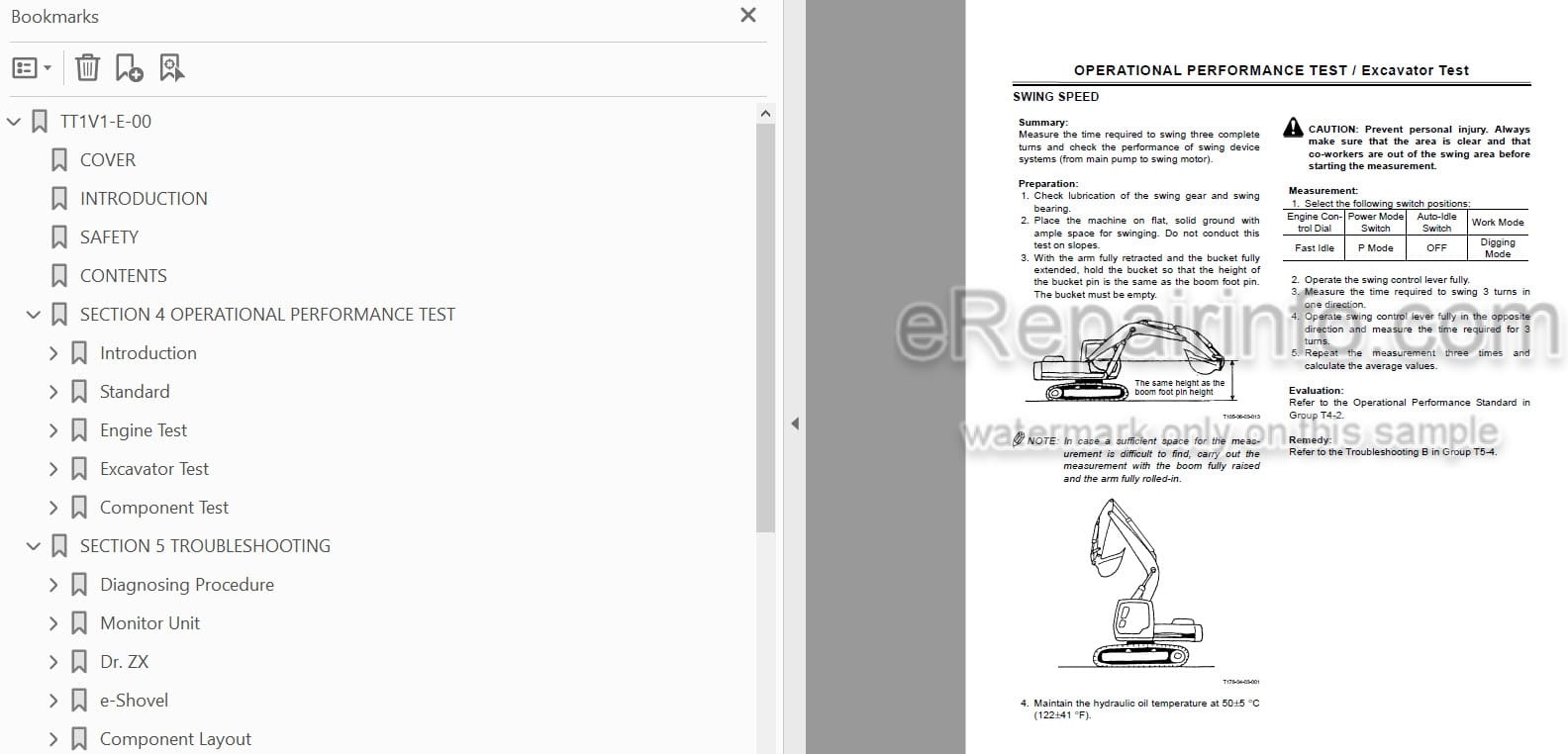 Photo 3 - Hitachi Zaxis 200-3 240-3 270-3 Class Technical Manual Excavator