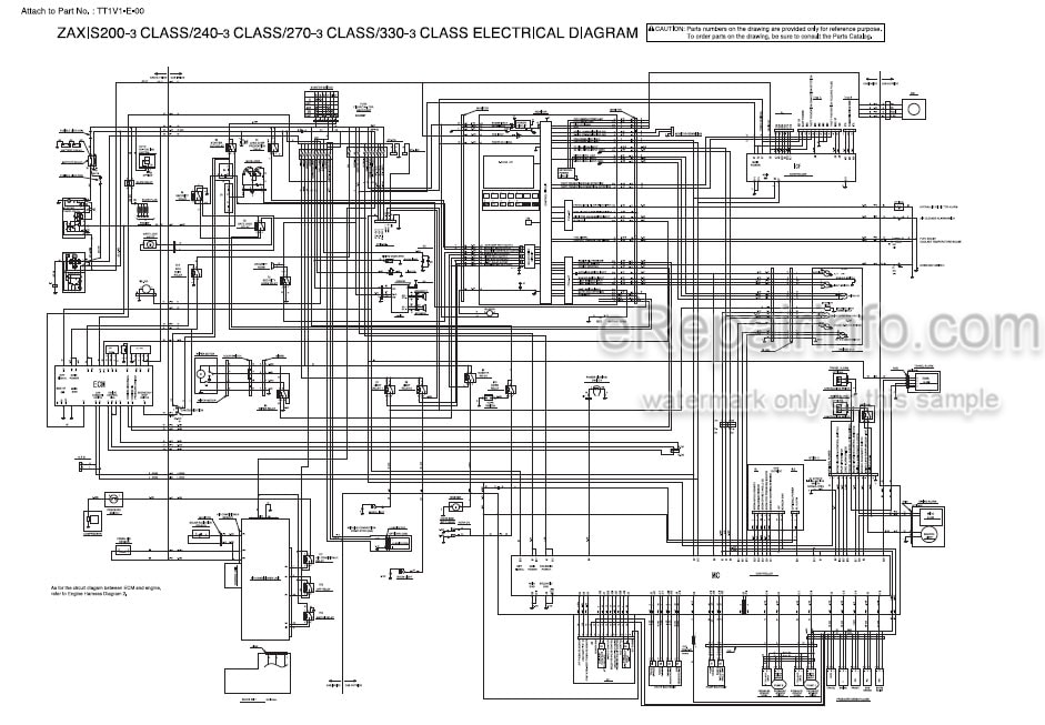 Photo 5 - Hitachi Zaxis 200-3 240-3 270-3 Class Technical Manual Excavator