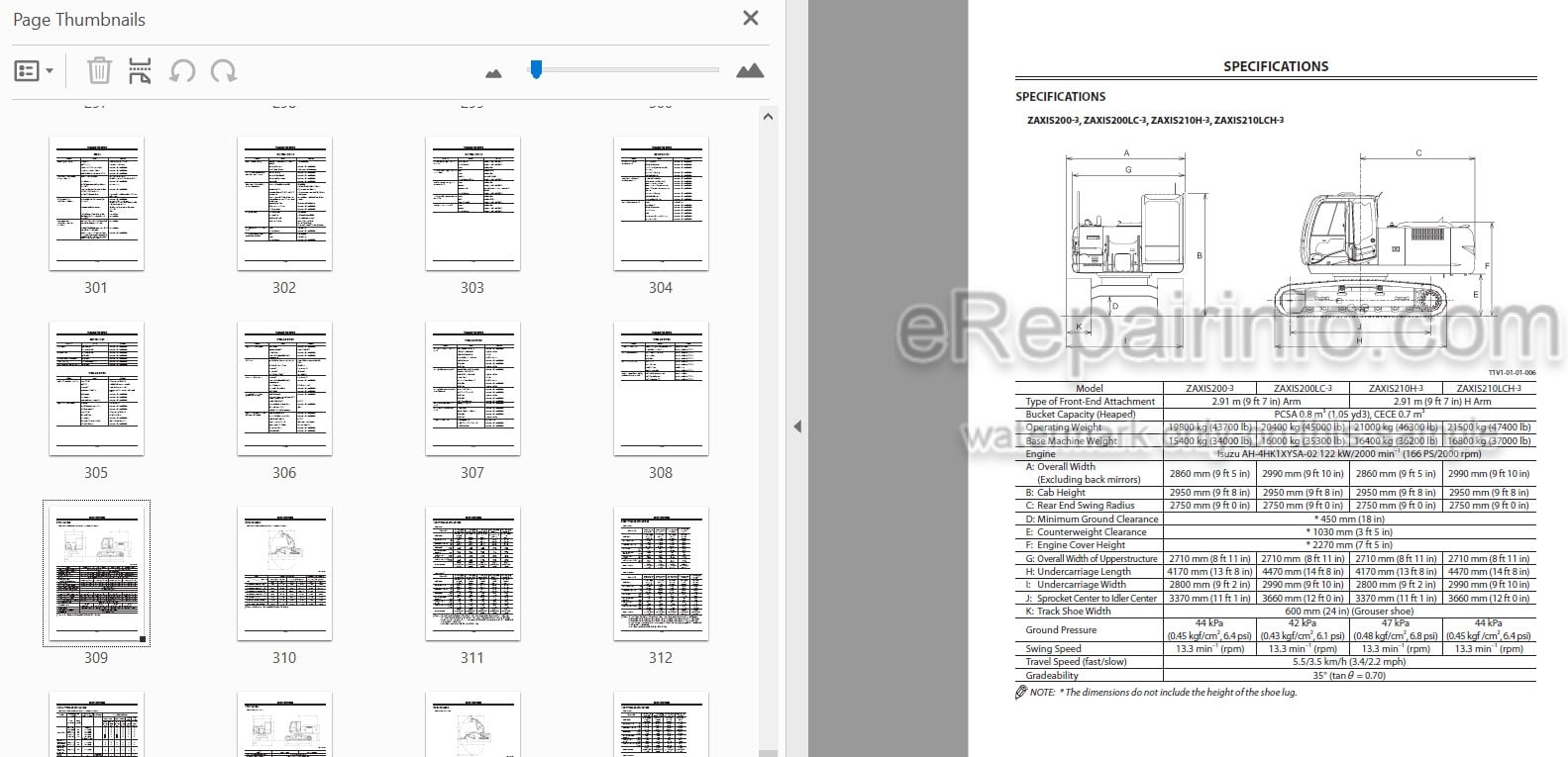 Photo 4 - Hitachi Zaxis 200-3 270-3 330-3 Class Operators Manual Hydraulic Excavator
