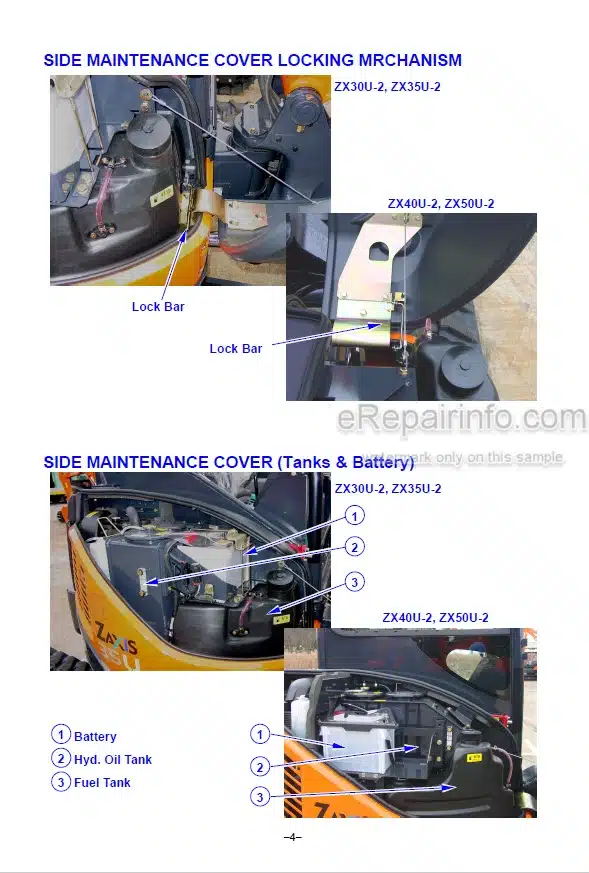 Photo 4 - Hitachi Zaxis 30U-2 35U-2 40U-2 50U-2 Training Text Manual Excavator