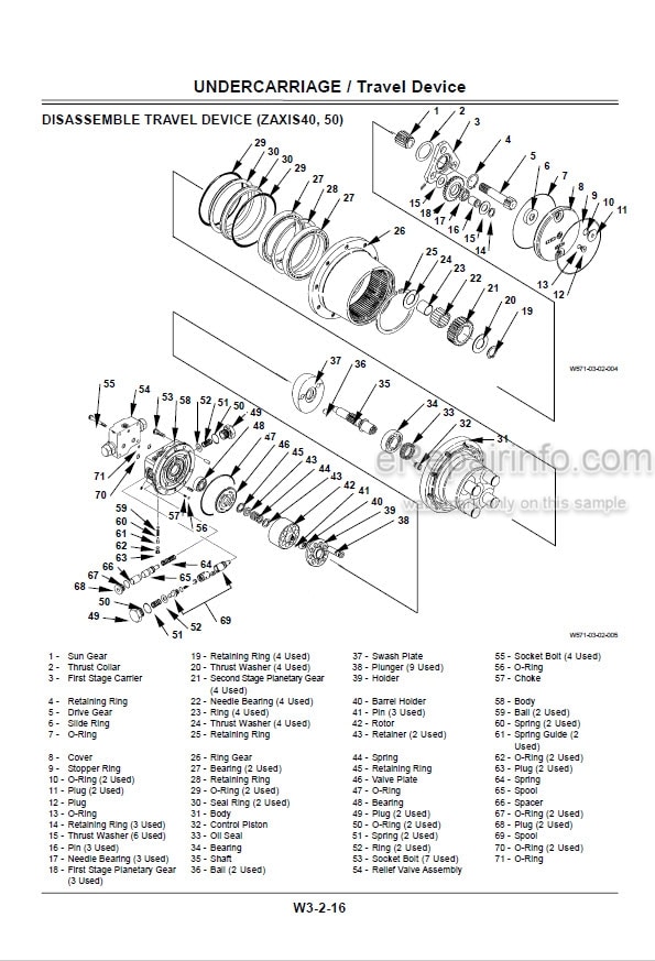 Photo 3 - Hitachi Zaxis 30 35 40 50 Workshop Manual Excavator