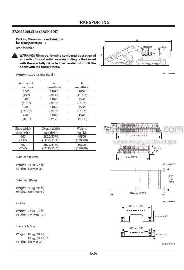 Photo 5 - Hitachi Zaxis 450-3 500-3 Standard Training Text Hydraulic Excavator
