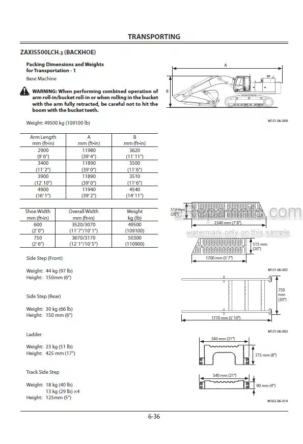 Photo 5 - Hitachi Zaxis 450-3 500-3 Standard Training Text Hydraulic Excavator