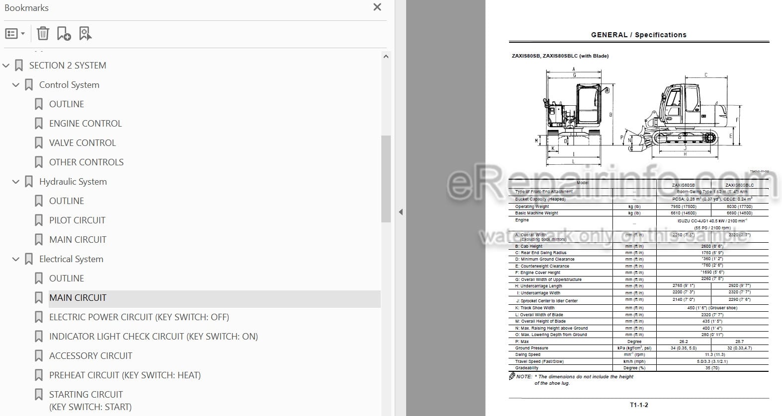 Photo 4 - Hitachi Zaxis 80SB 80SBLC Technical And Workshop Manual Excavator