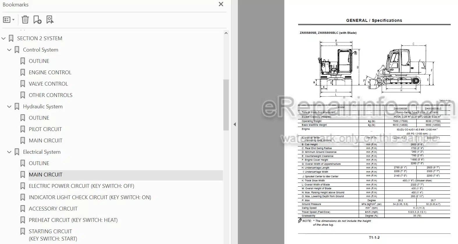 Photo 4 - Hitachi Zaxis 80SB 80SBLC Technical And Workshop Manual Excavator