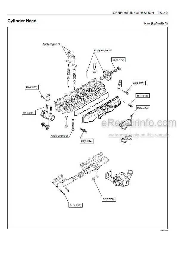 Photo 6 - Isuzu AA-6HK1T BB-6HK1T Workshop Manual Engine