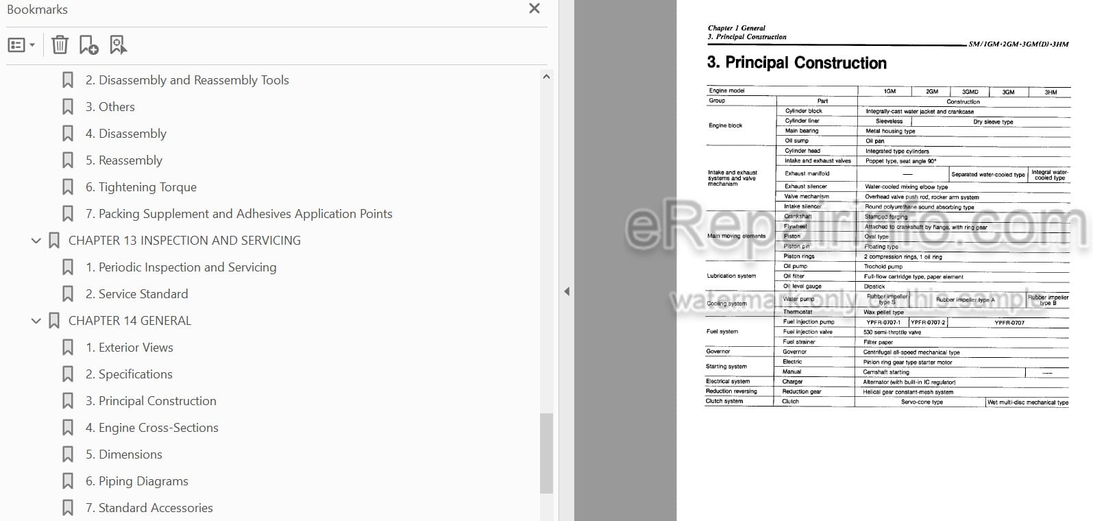 Photo 3 - Yanmar 1GM 2GM 2GMF 3GMD 3GMF 3GM 3HMF Service Manual Marine Diesel Engine