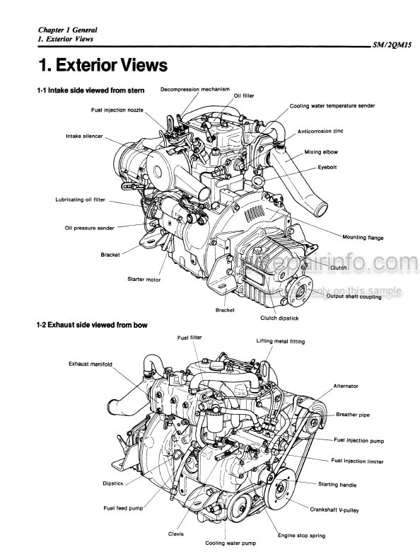 Photo 4 - Yanmar 2QM15 2QM15G Service Manual Marine Diesel Engine