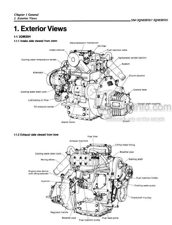 Photo 4 - Yanmar 2QM20 2QM20B 2QM20H 2QM20Y 2QM20F 3QM30 3QM30H 3QM30Y 3QM30F Service Manual Marine Diesel Engine