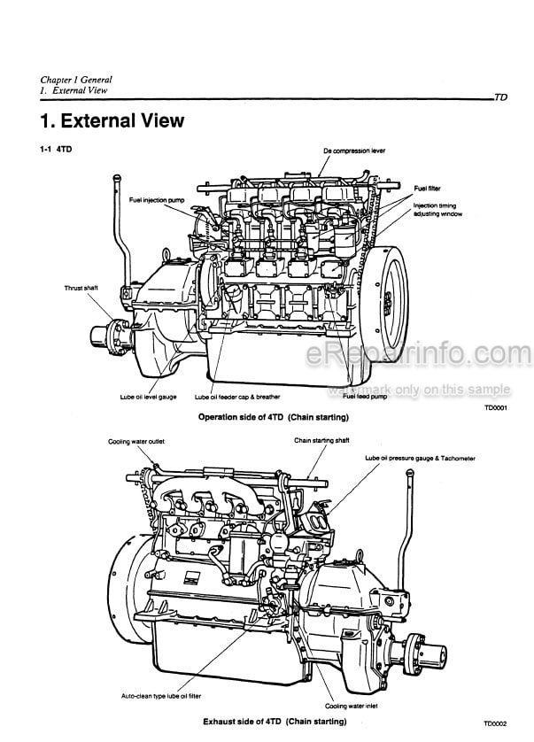 Photo 4 - Yanmar 2TD 3TD 4TD Service Manual Marine Diesel Engine