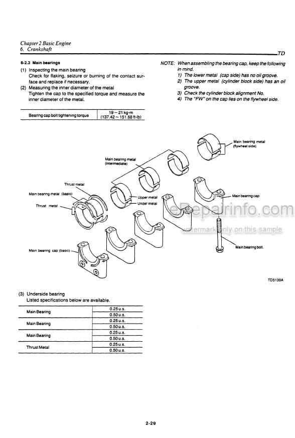 Photo 5 - Yanmar 2TD 3TD 4TD Service Manual Marine Diesel Engine
