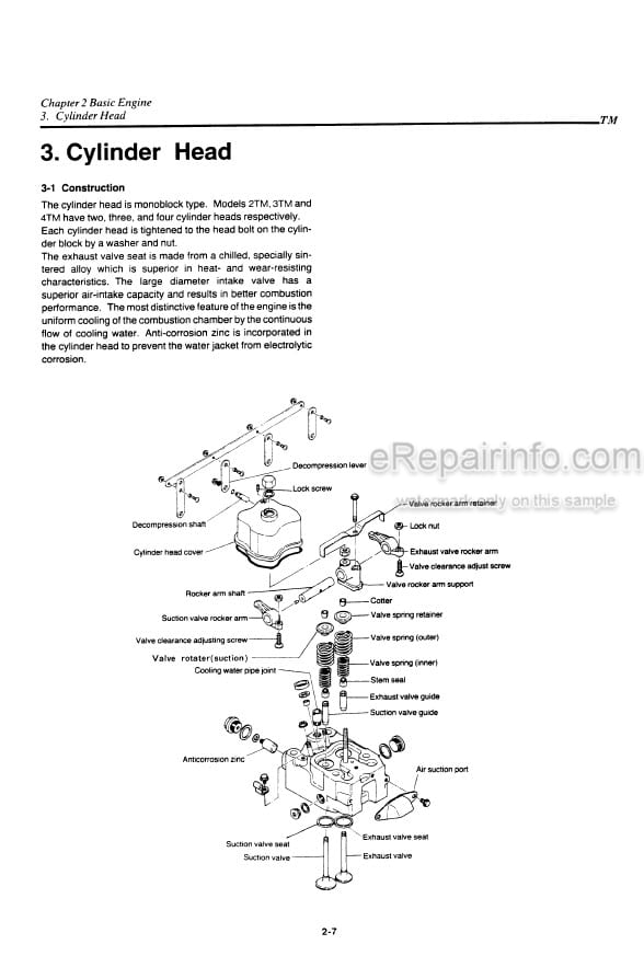 Photo 5 - Yanmar 2TM 3TM 4TM Service Manual Marine Diesel Engine