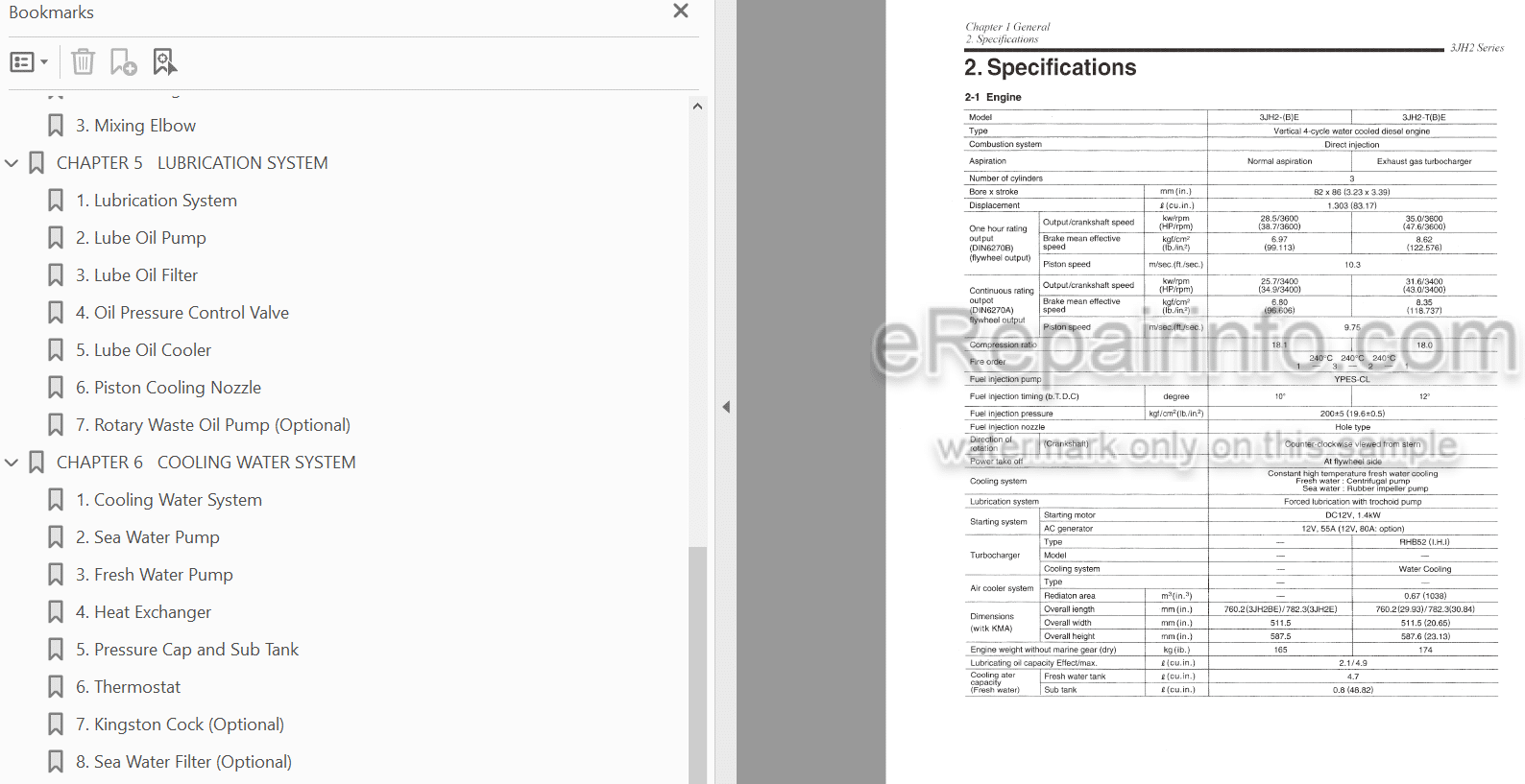 Photo 4 - Yanmar 3JH2-E 3JH2-BE 3JH2-TE 3JH2-TBE 3JH25A 3JH30A Service Manual Marine Engine
