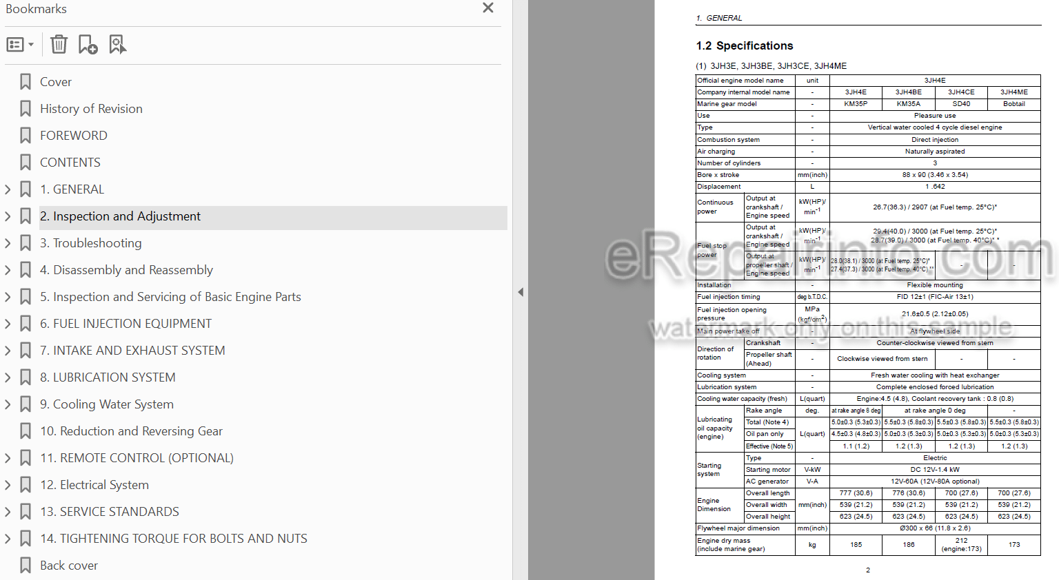Photo 3 - Yanmar 3JH4E 3JH4BE 3JH4CE 3JH4ME Service Manual Engine