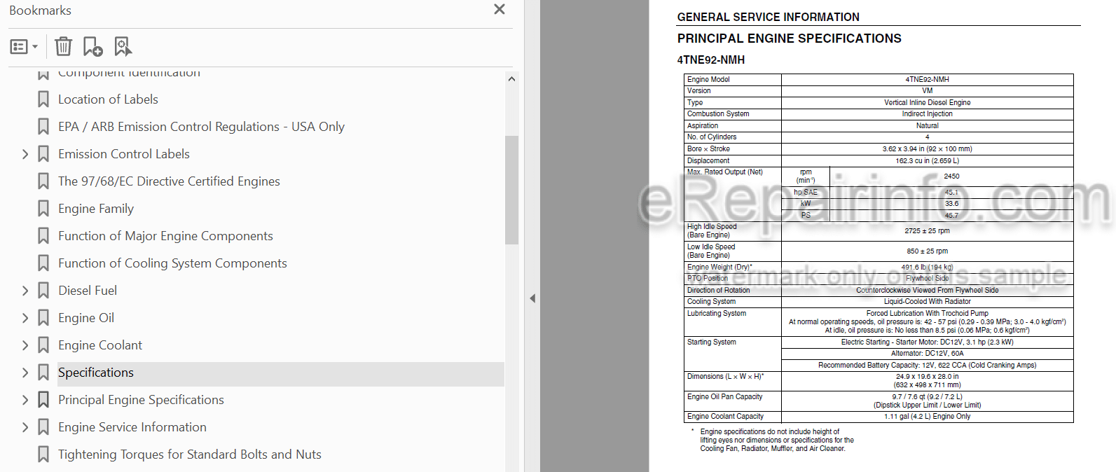 Photo 4 - Yanmar 4TNE92-NMH 4TNE92-NMHA 4TNE98-NMH Service Manual Industrial Engine