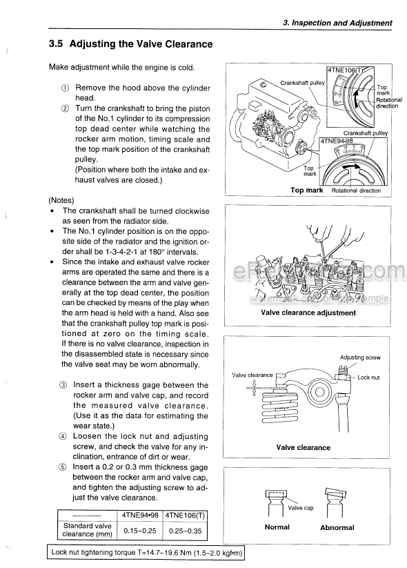 Photo 3 - Yanmar 4TNE94 4TNE98 4TNE106 4TNE106T Service Manual Industrial Diesel Engine